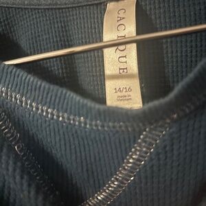 Lane Bryant Cacique 14 16 blue green polka dot pajama set